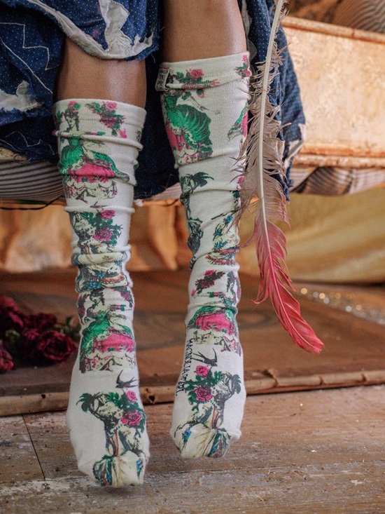 Magnolia Pearl Accessories - MAGNOLIA PEARL Da Dame Verte OTK Socks In Marquis NWT